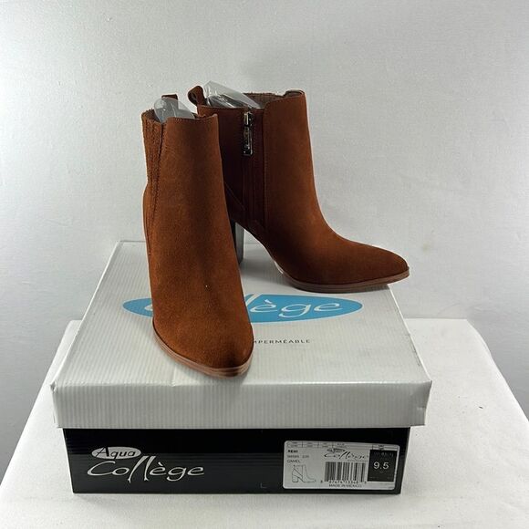 Aqua College Remi Waterproof Suede Booties Camel size 9.5 M - Picture 1 of 7